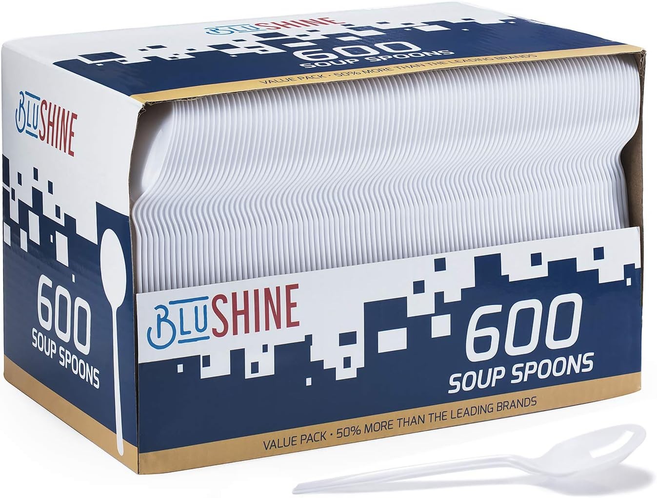 [] White Disposable Plastic Soup Spoons - Practical Cutlery for Parties,
