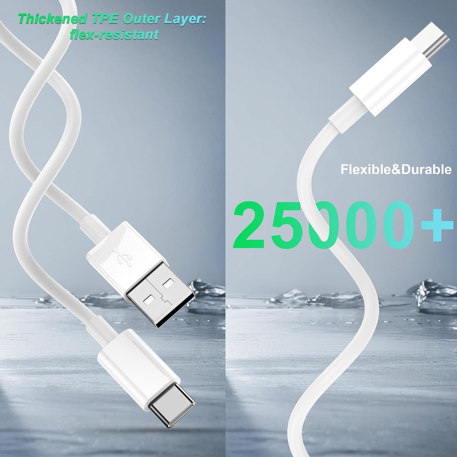 USB-C Fast Charging Cable 3FT 2Pack for iPhone 16/17 iPad Pro Android