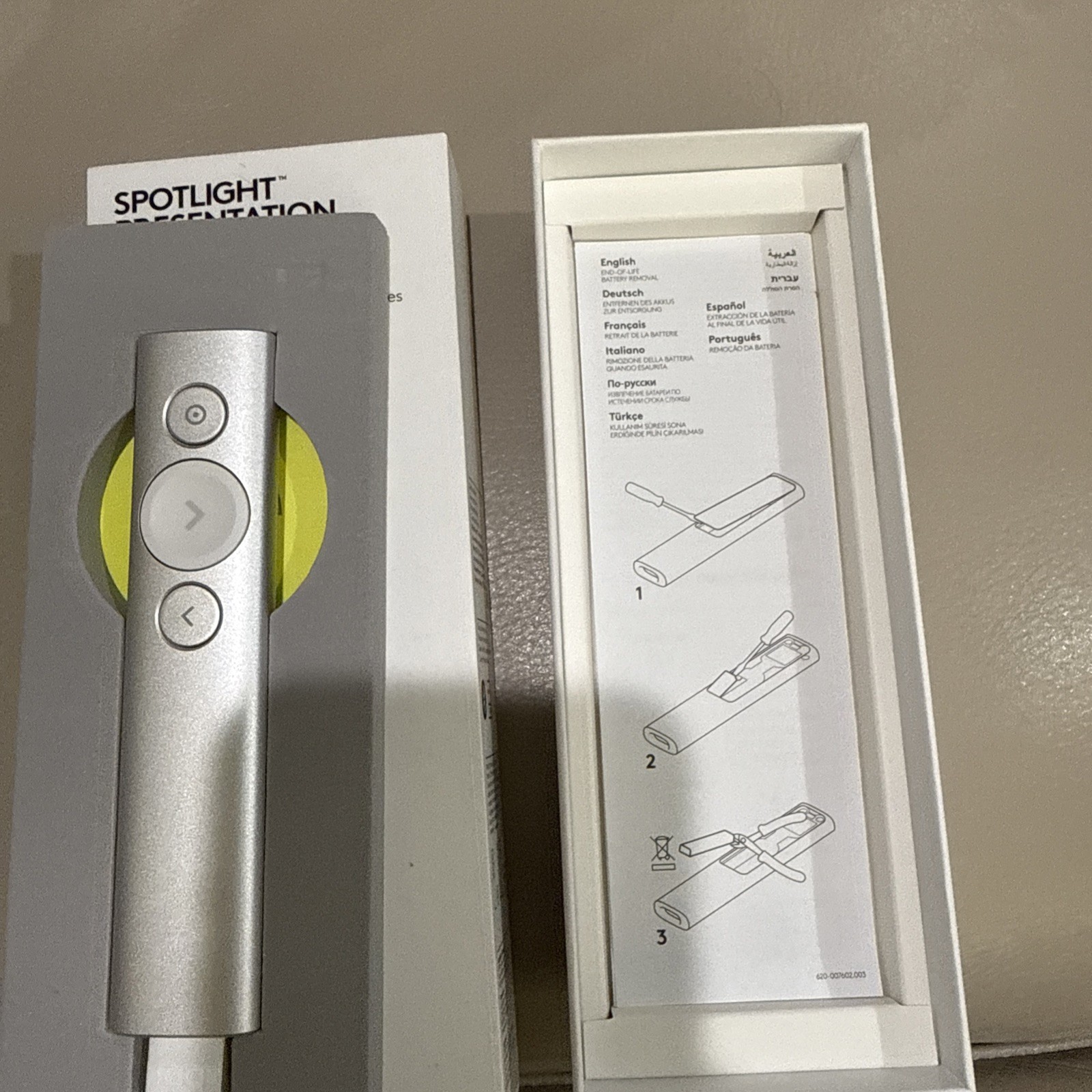Logitech Spotlight Presentation Remote Silver