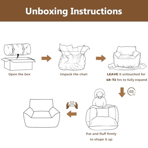 Giant Bean Bag Chairs for Adults Teens, Large Bean Bag Sofa Chairs Medium Beige