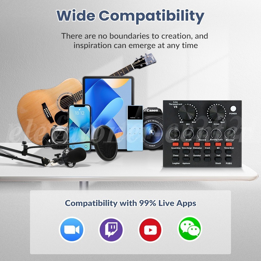 Podcast Equipment Bundle V8 Recording Studio Package Broadcast Live Streaming