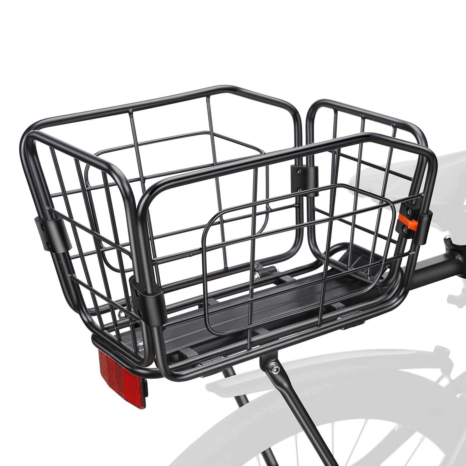 Rear Bike Rack with Basket, Aluminum Alloy Bike Cargo Rack, 22L Large Capacit...