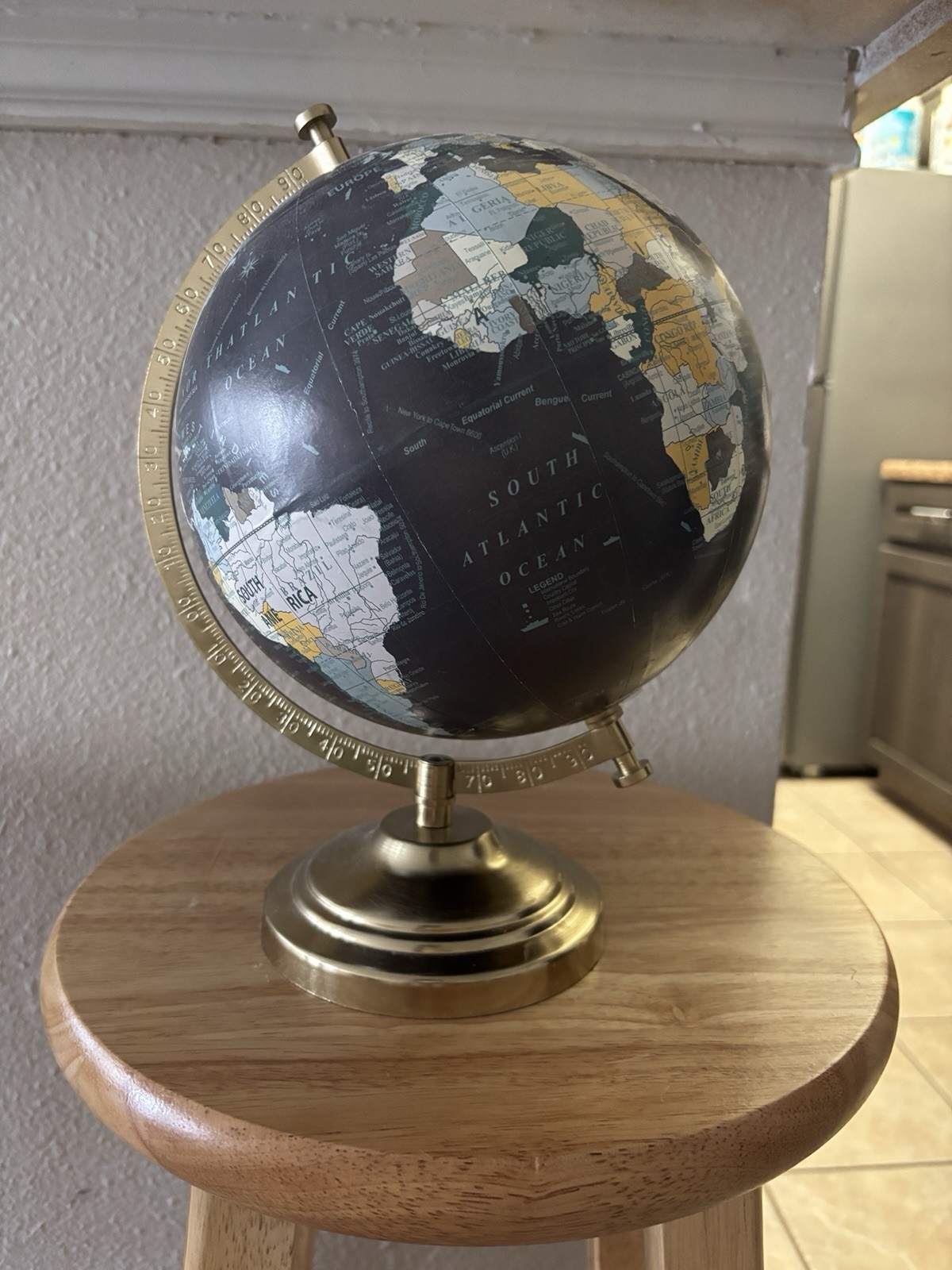 Gold and Blue Table Globe