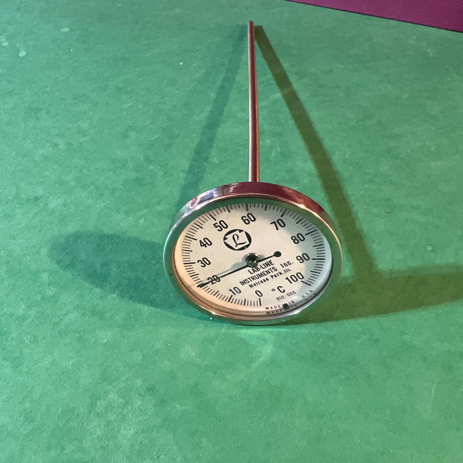 Lab Line Instruments 0 - 100 Deg Celsius Gauge Analog Readout USA #910-005
