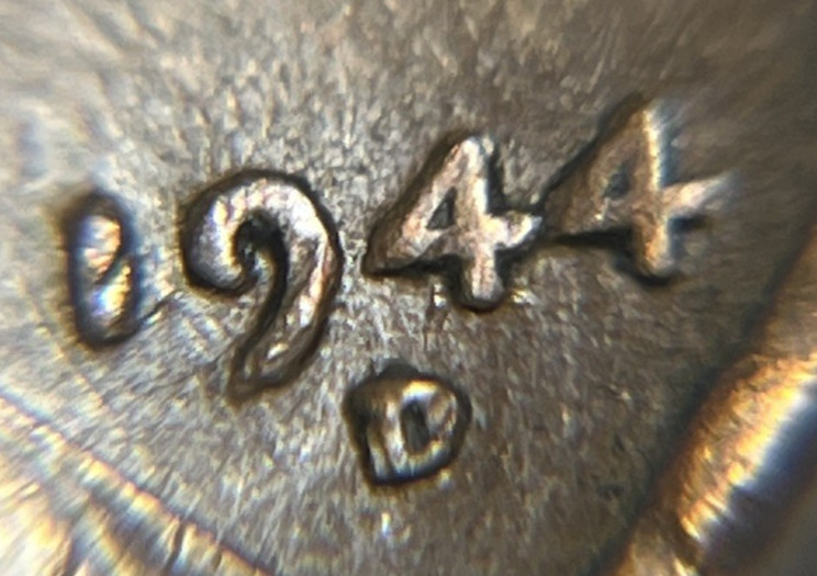 1944 D Wheat Penny Error 4 Touching 4 Date Error
