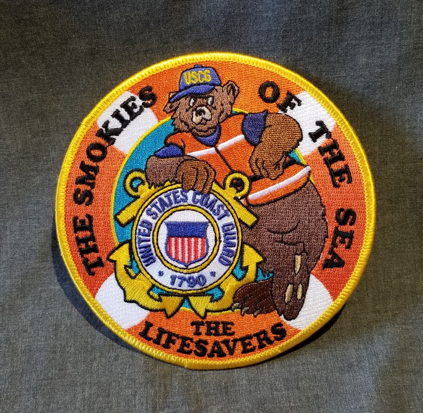 LMH PATCH Badge USCG Smokies of the Sea COAST GUARD Lifesavers OBJEE Bear Mascot