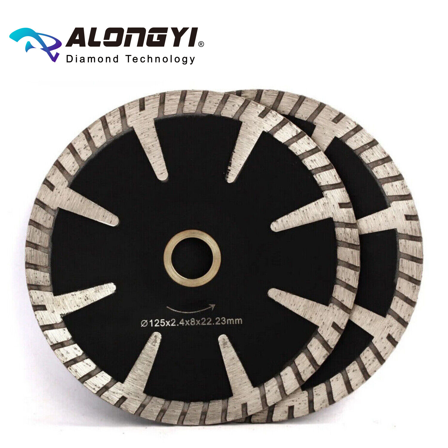 5" 2pcs 125mm Diamond Turbo Rim Saw Blade Concave Curved Cutting Disc