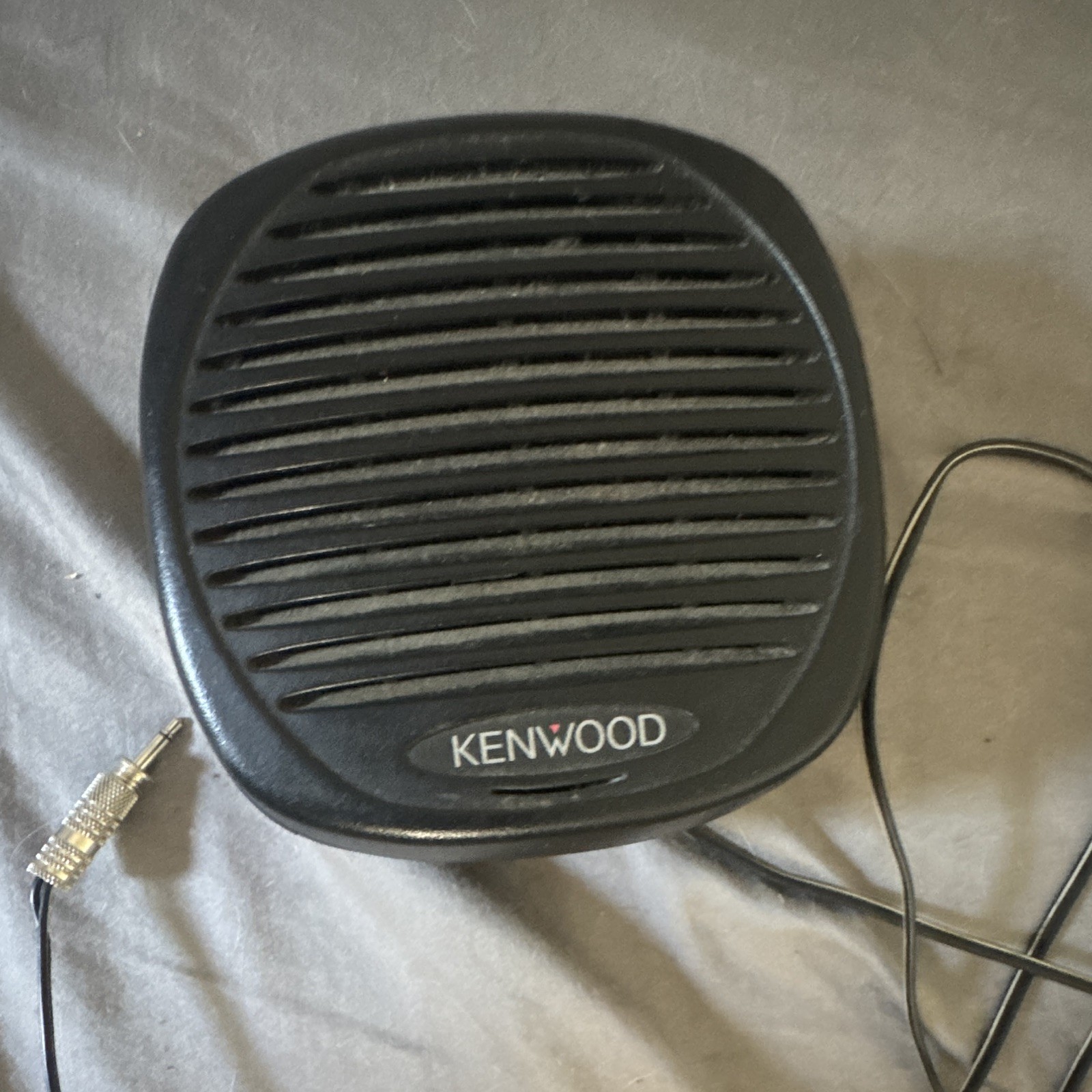 Kenwood External Wired Radio Communication Speaker w/ Audio Plug Cable, Black