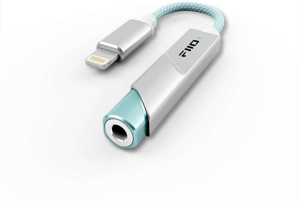 FiiO KA11 Lightning to 3.5mm Audio Adapter 32bit/384KHz USBDAC Amp (Silver, LT)