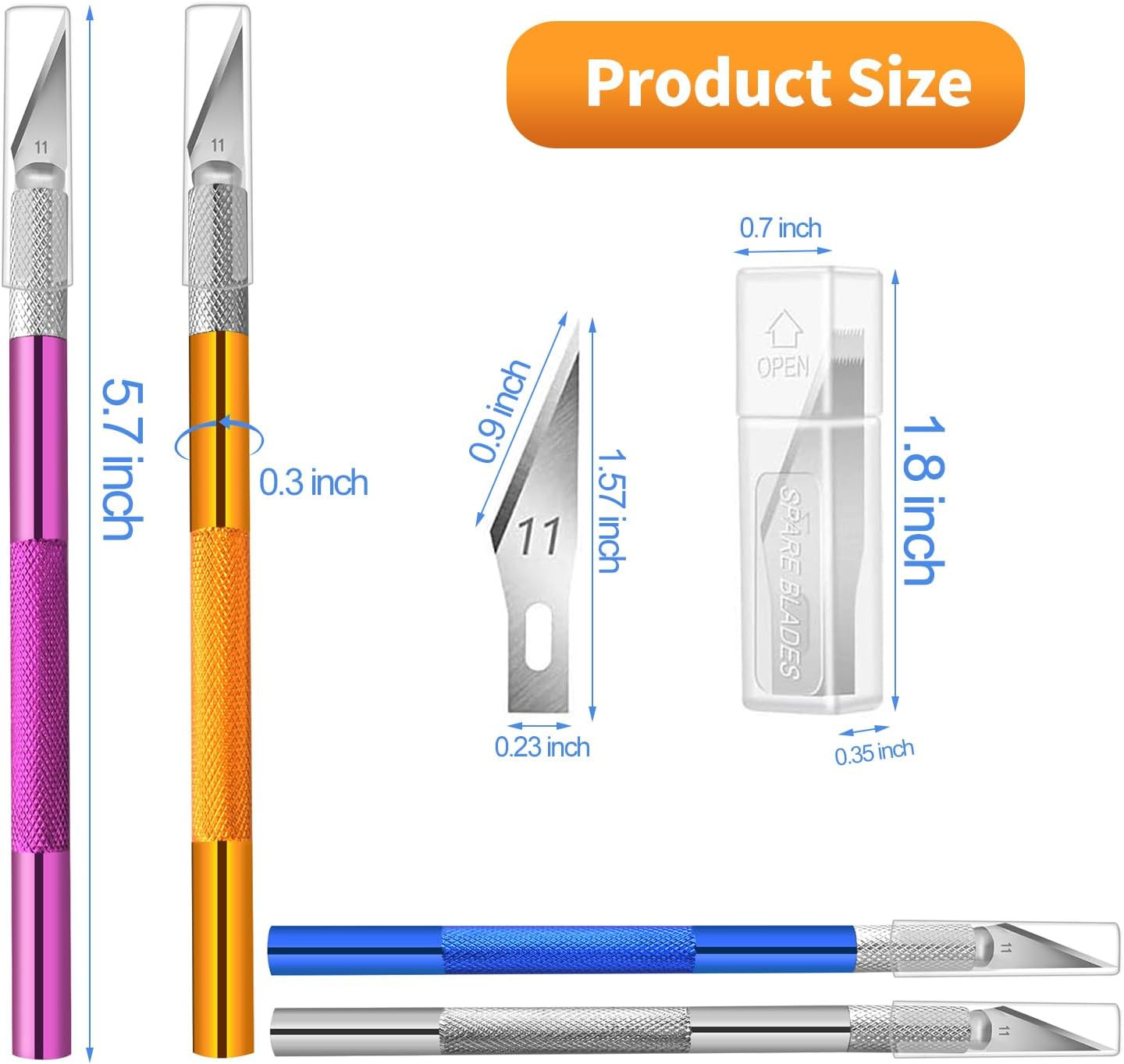 4PCS Exacto Knife, Hobby Knife Craft Knifes with 40PCS Spare Exacto Knife Blades