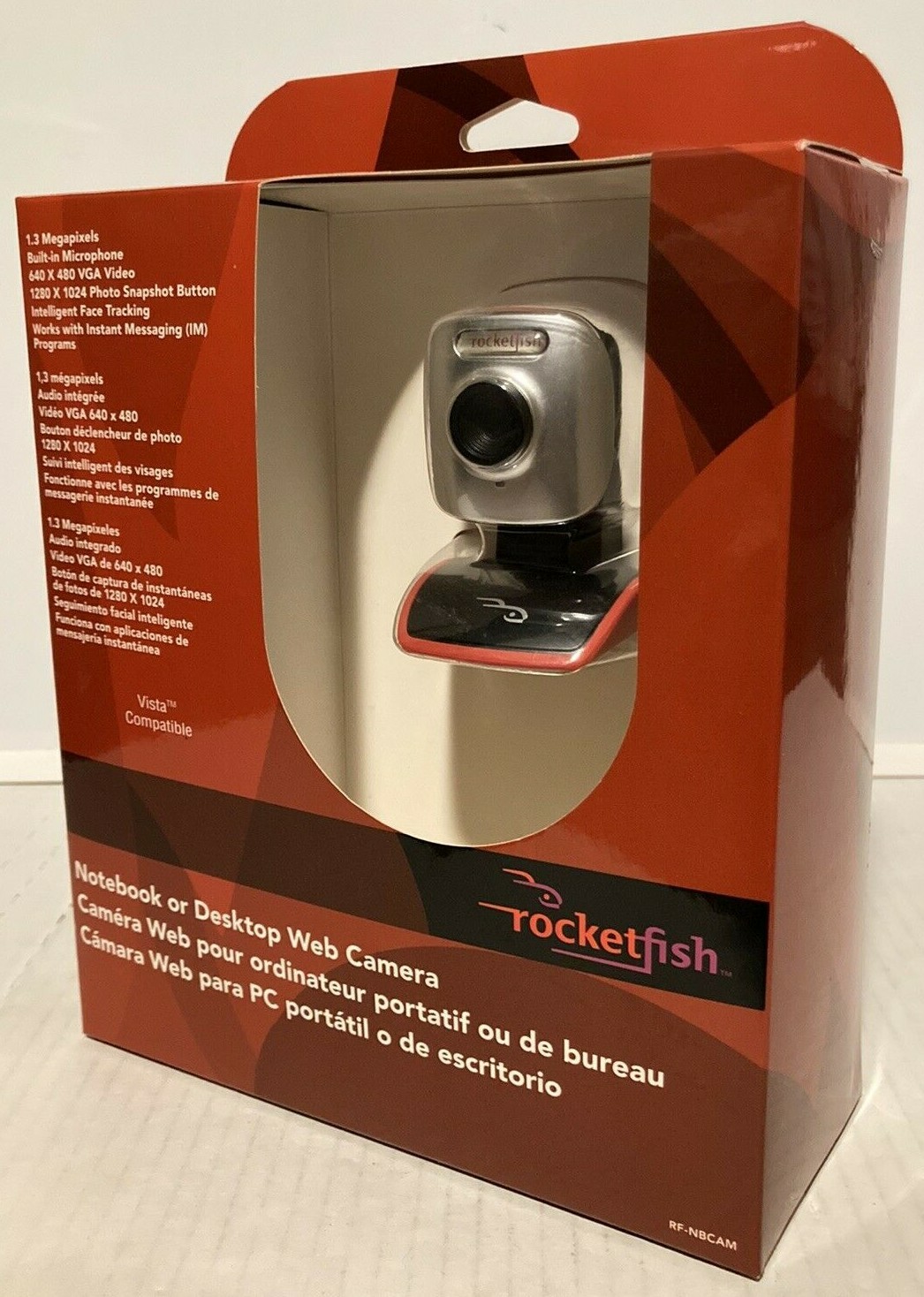 Rocketfish Notebook or Desktop Web Camera RF-NBCAM Intelligent Face Tracking NIB
