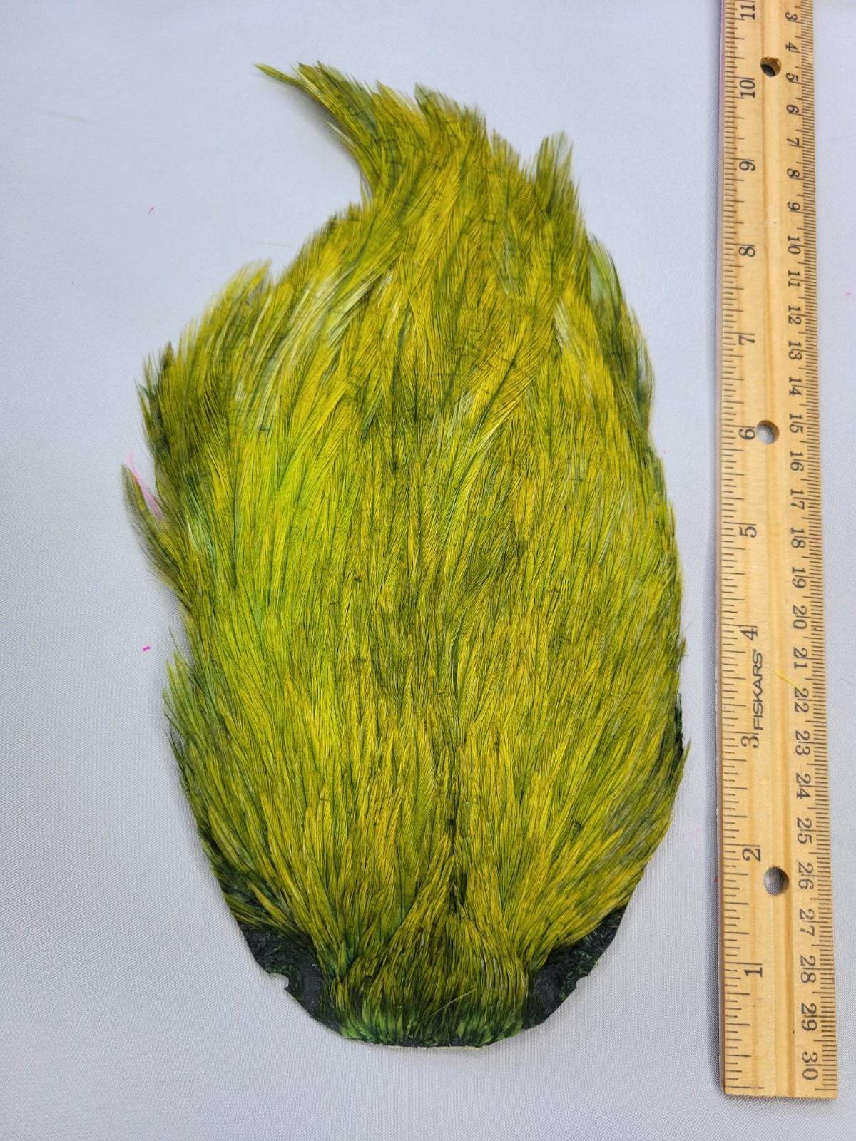 Lot 71,  Top Quality  DARK OLIVE  India Rooster Streamer Neck Cape Feathers