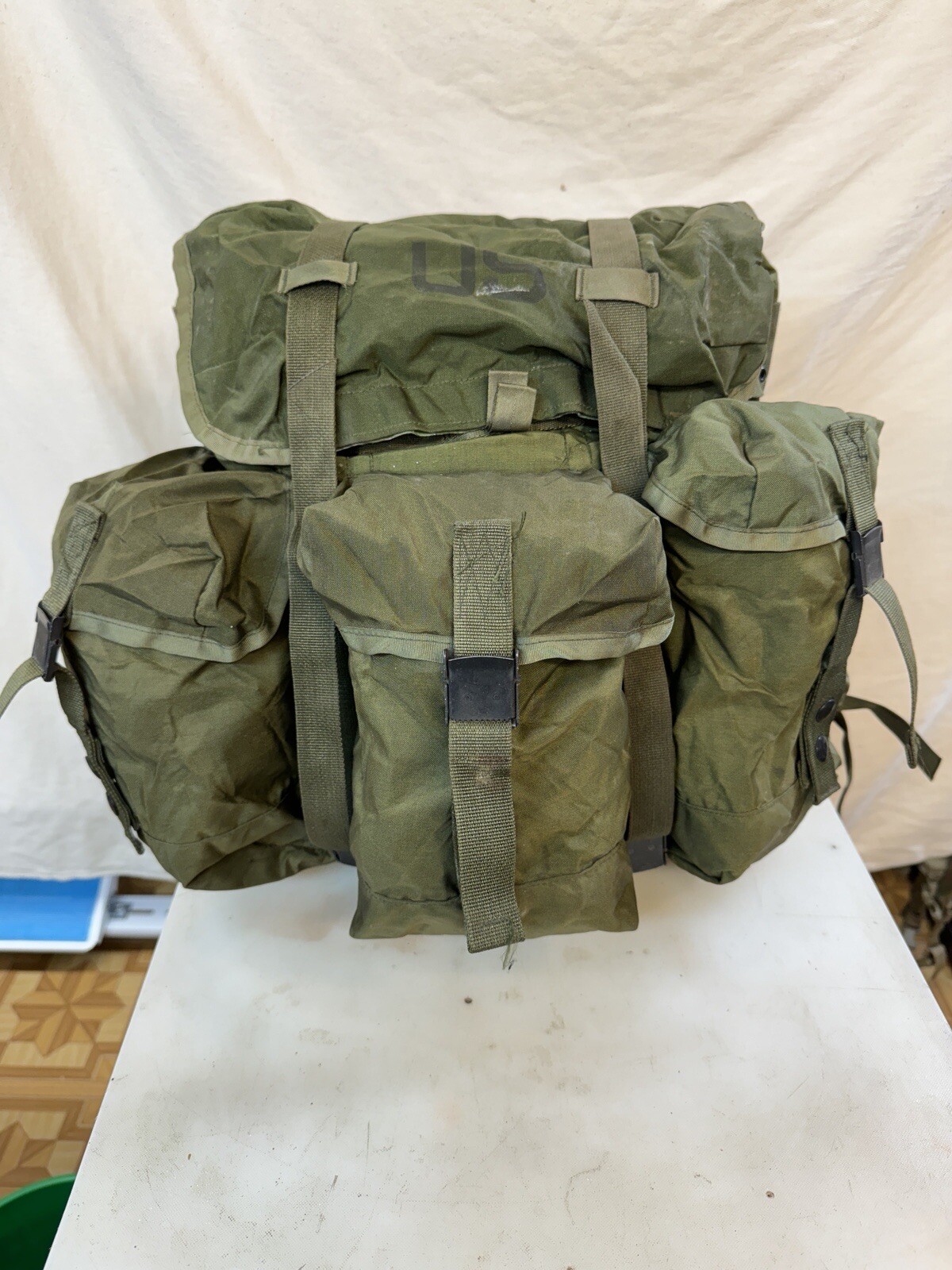 Authentic USGI Alice Field Pack LC-1 Medium Green Nylon 70s Bag Straps No Frame
