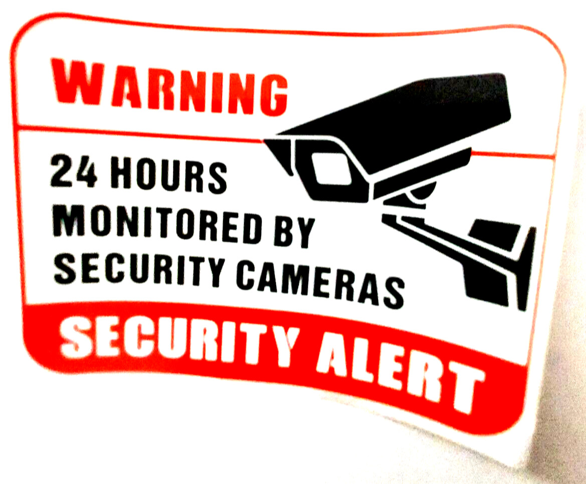 6  pack  Security Camera stickers Alert video camera system warning