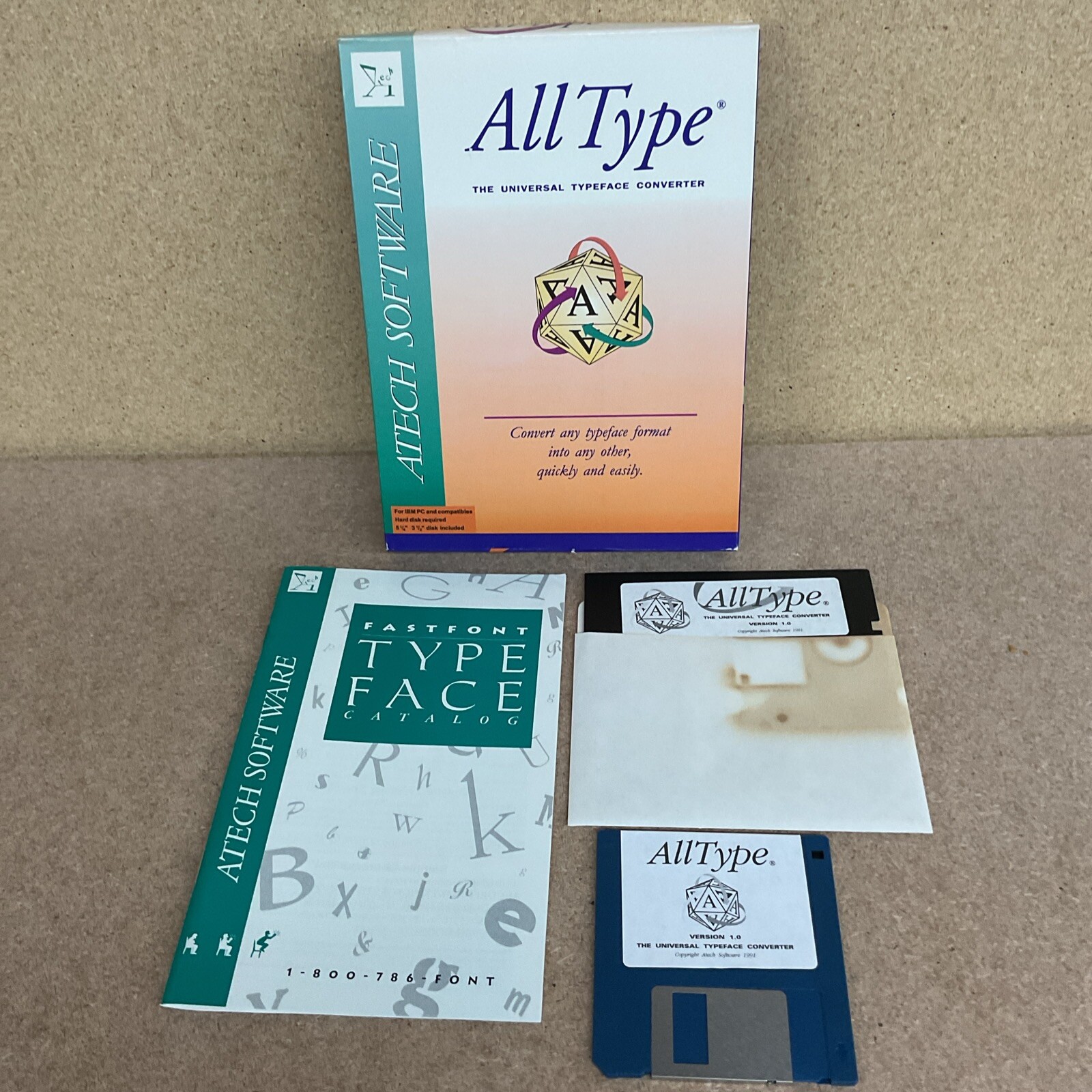 All Type The Universal Typeface Converter Big Box PC 1991 Atech Software