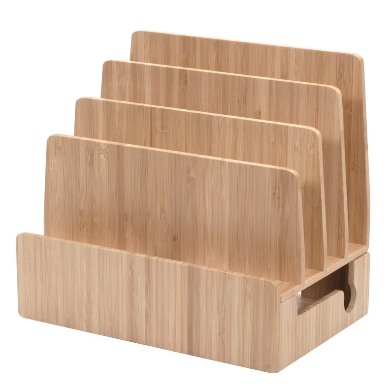 MobileVision Bamboo Charging Station & Multi Device Organizer Slim Version