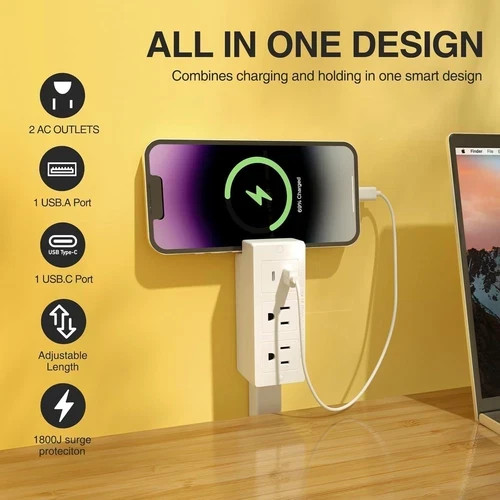 Electrical Outlet Expander Power Socket Rotating Sticks Sofas Nightstands Desk