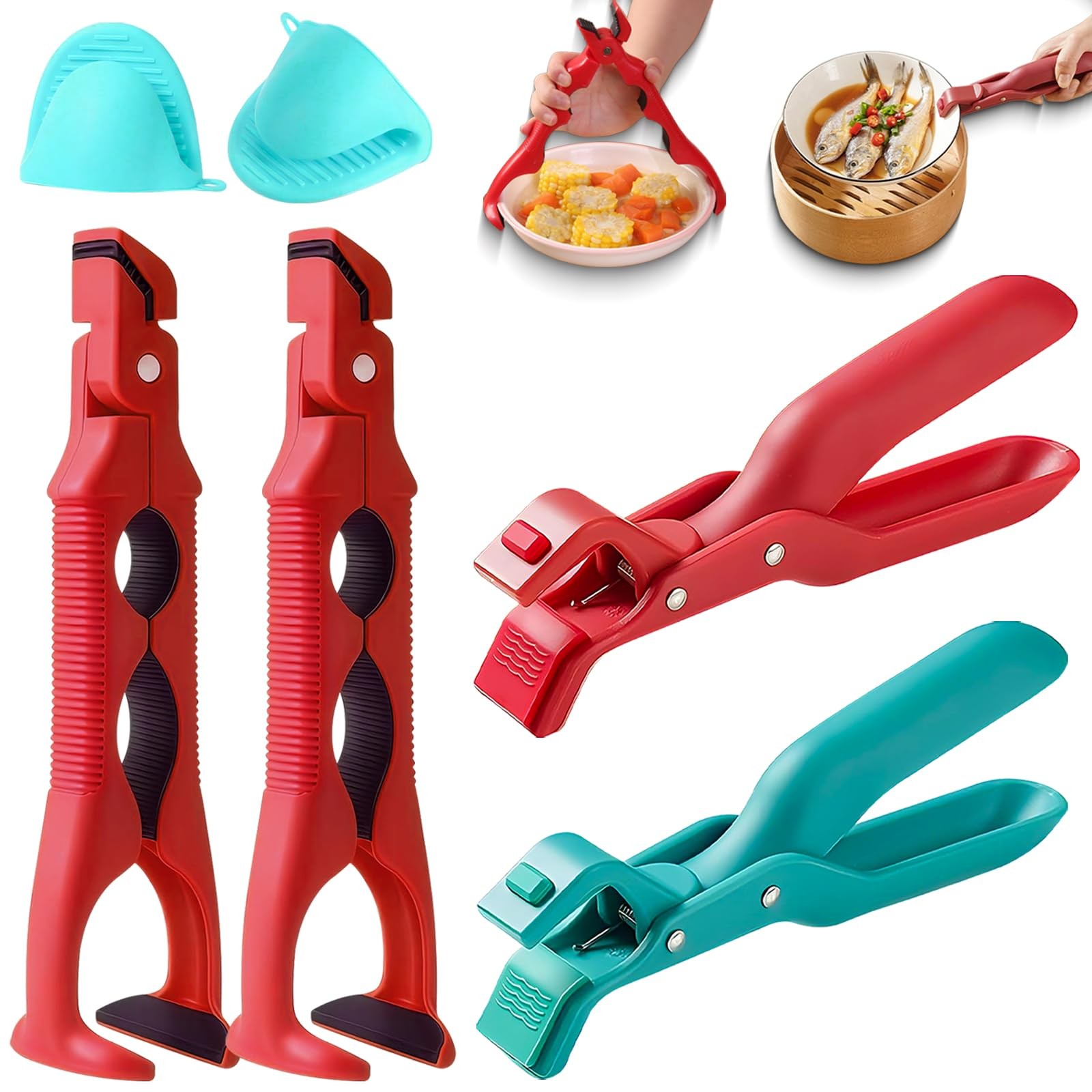 4PCS Hot Plate Grippers, Anti Scald Bowl Clip, Bowl Dish Plate Grabber Clips ...