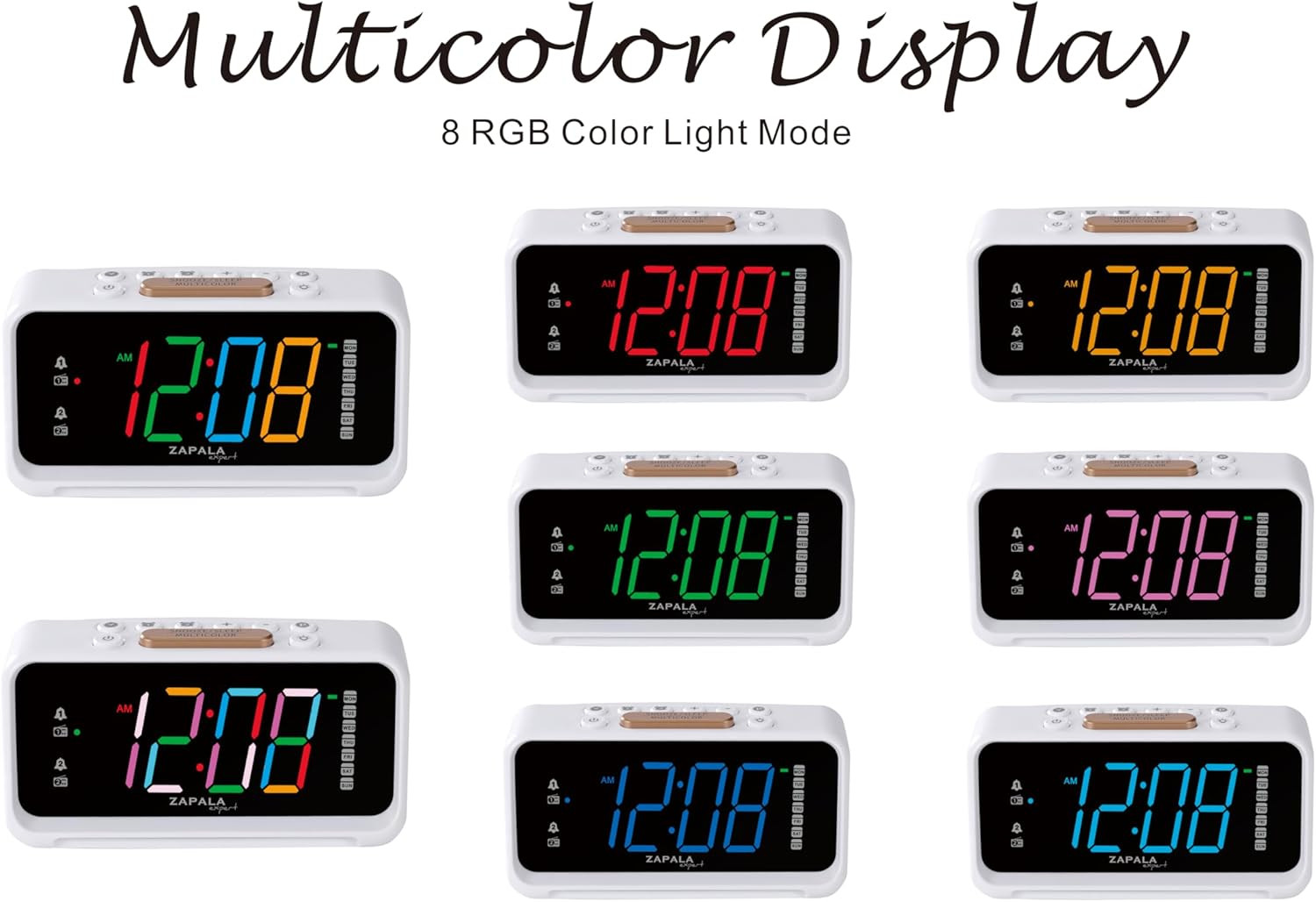Alarm Clock Radio, 2 Alarms Jumbo LED Display Plug in Digital FM Clock Radio wit