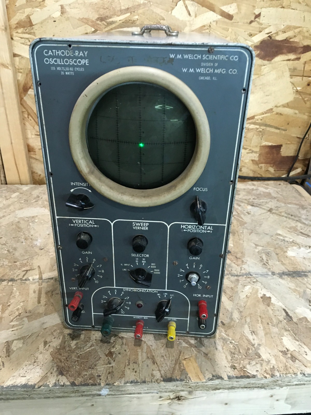 Vintage RARE 60S W.M WELCH SCIENTIFIC Cathode-Ray Oscillograph Oscilloscope  RS