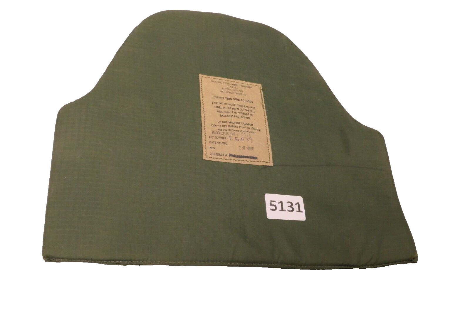 Ballistic Panel Dorsal Axillary Insert Panel DAPS