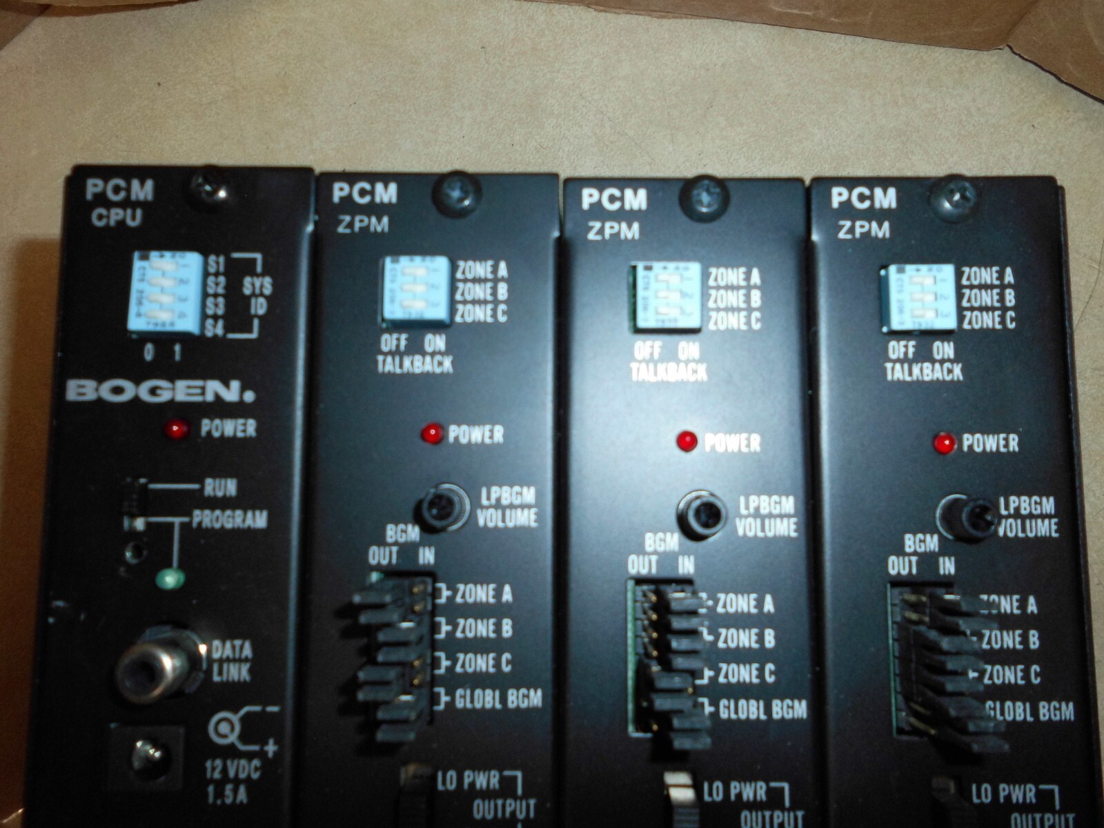 BOGEN COMMUNICATION PCM2000 CPU ZPM ZONE PAGING SYSTEM MODULE FROM A WORKING SYS