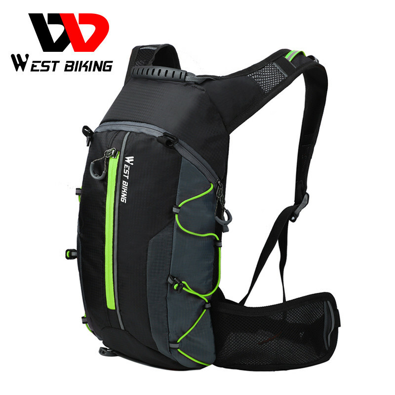 WEST BIKING Waterproof Bag Cycling Hiking Hydration Pack Backpack 10L Green