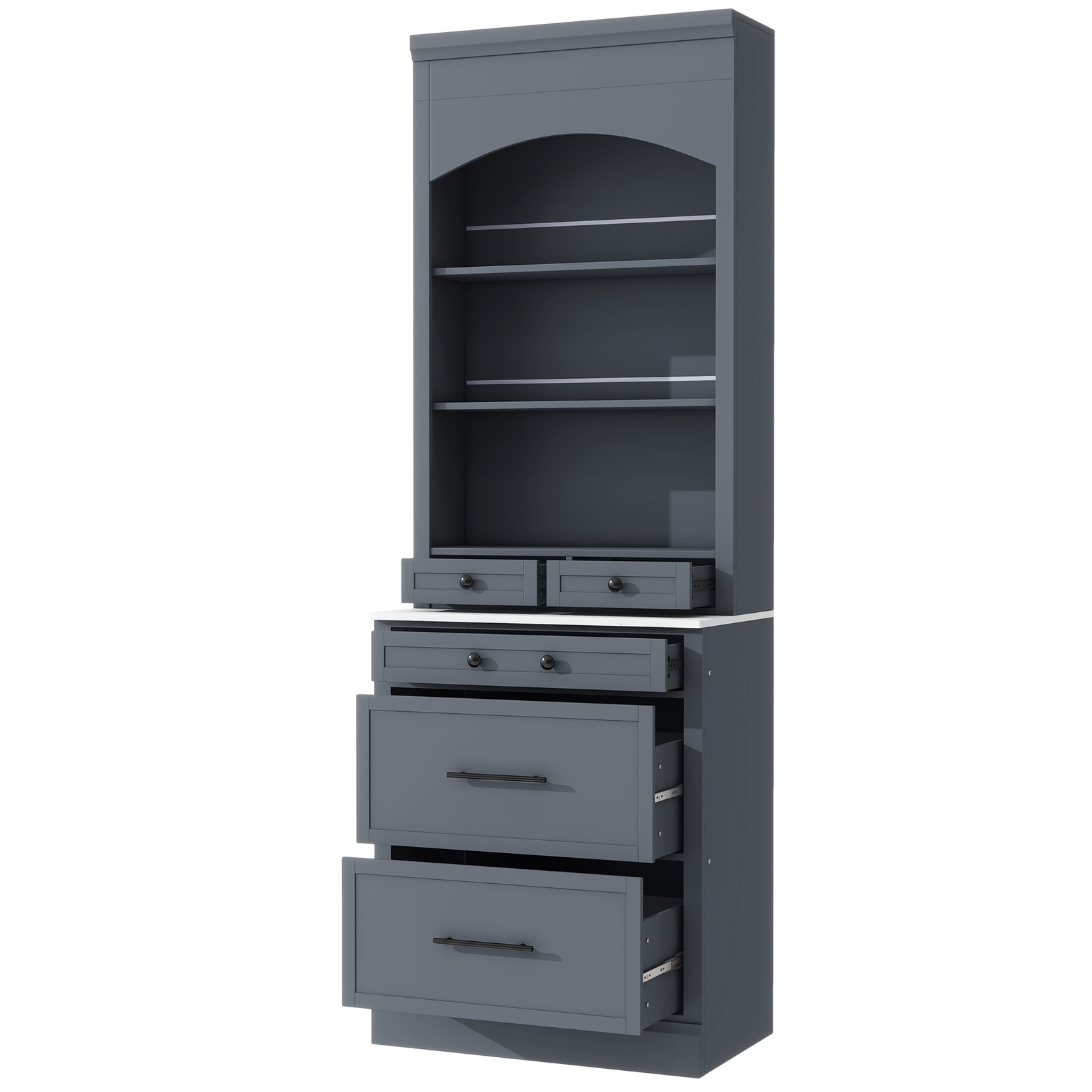 [Assembly Video Provided] TOPMAX Modern 83.7inch High Kitchen Pantry, Freestan