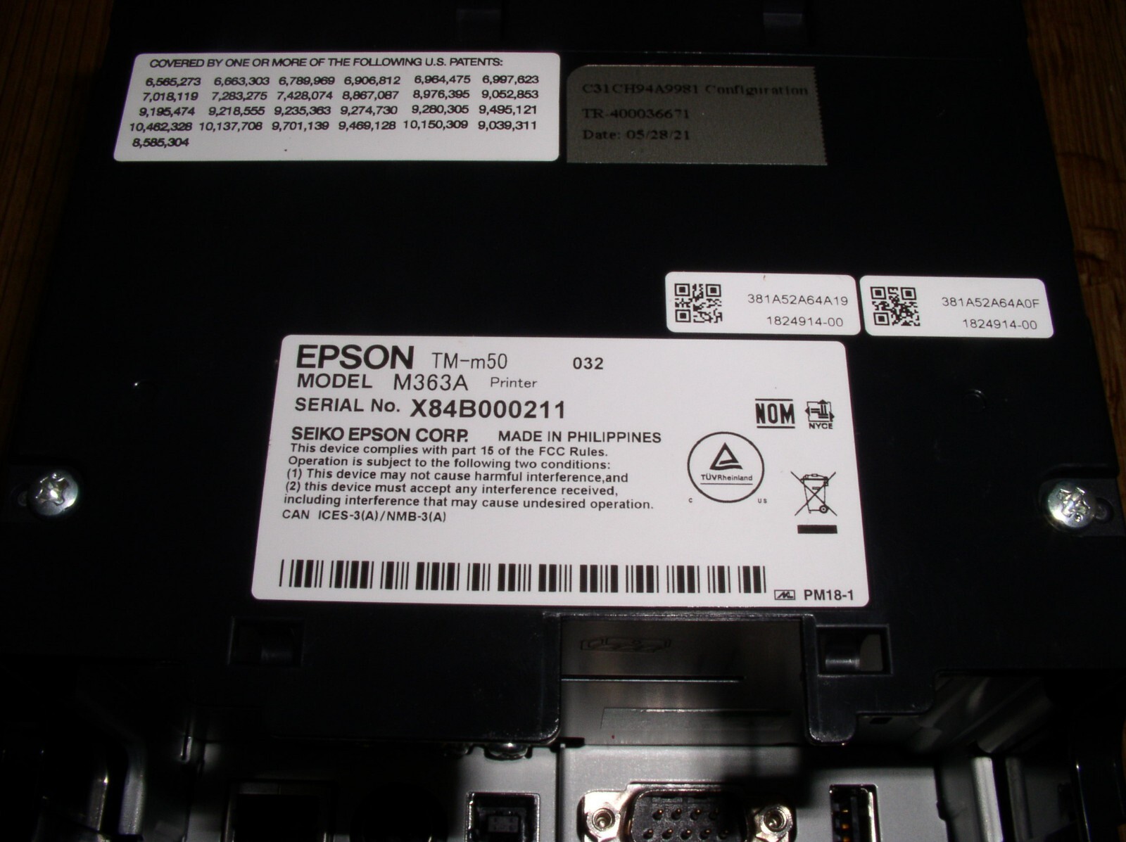 Epson Omnilink TM-M50 (M363A) POS Receipt Printer - USB / Ethernet / Serial