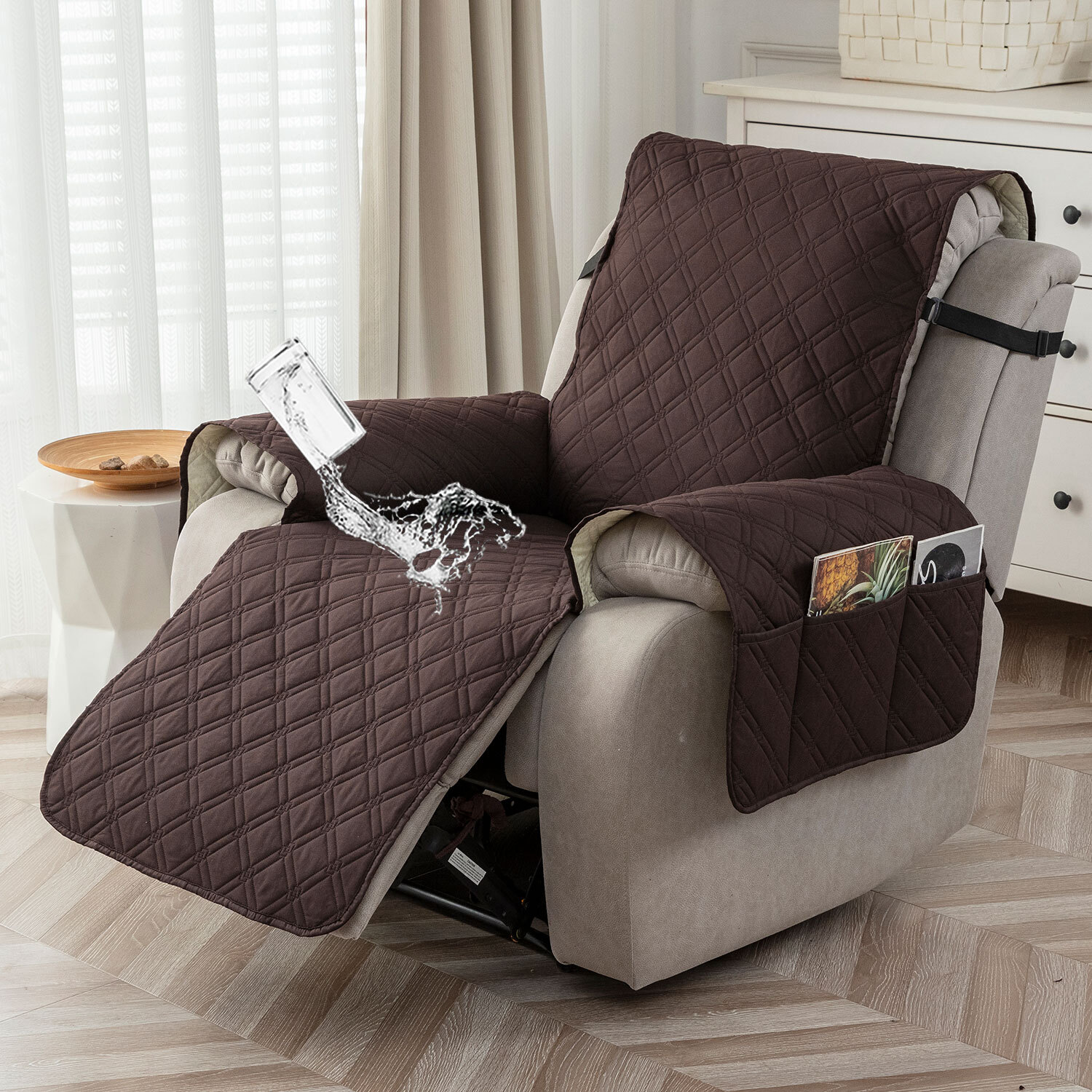 100% Waterproof Recliner Chair Cover Non Slip Recliner Covers for Recliner Chair
