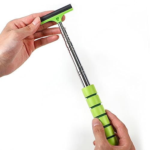 AICEL Car Side Mirror Squeegee - Rearview Mirror Wiper with Telescopic Green