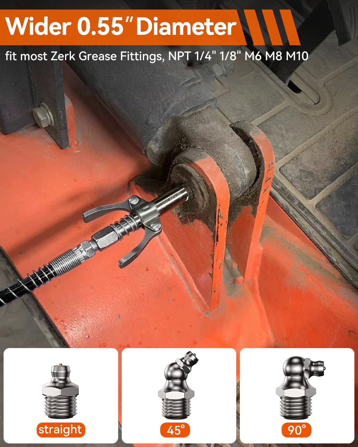 High Pressure 10000 PSI Grease Gun Coupler Quick Lock Release Universal