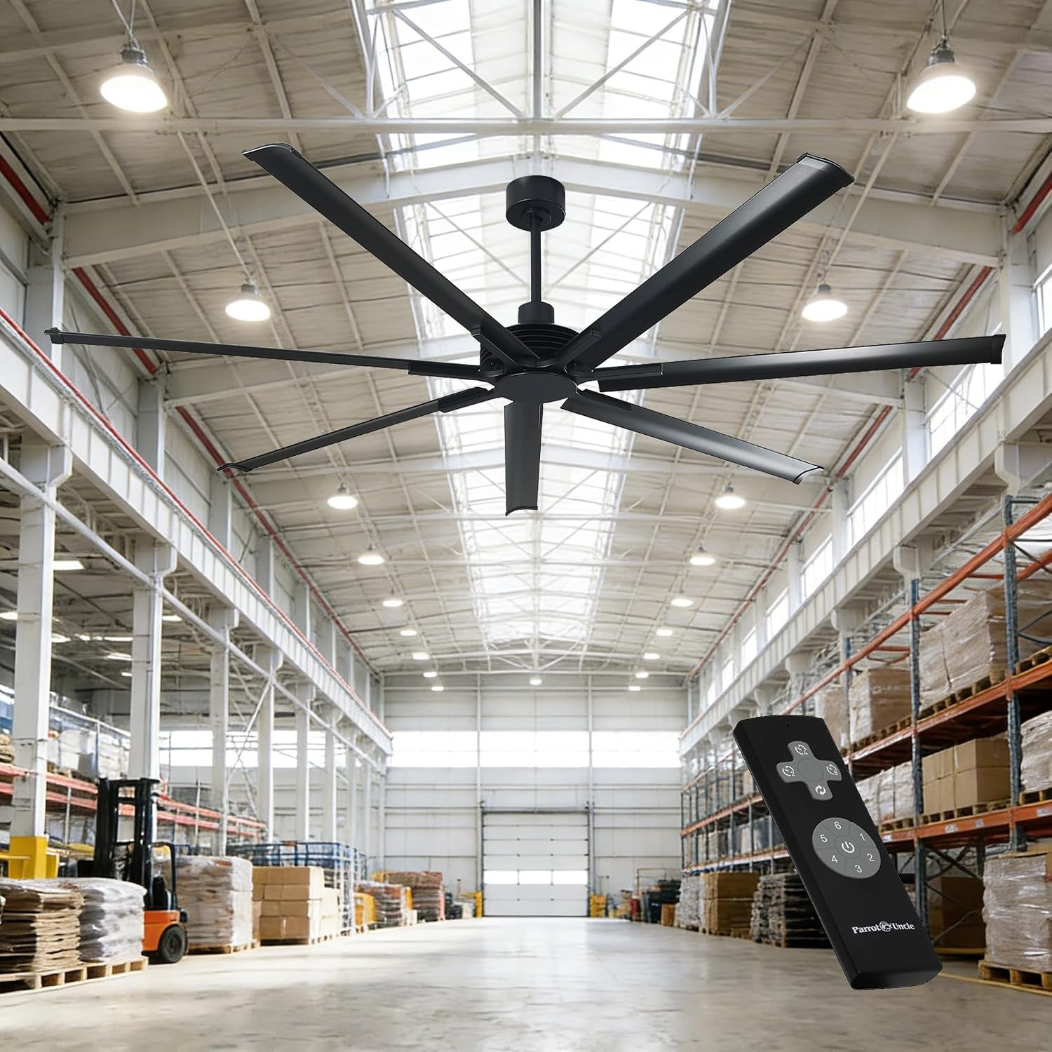 100 Inch Ceiling Fans without Lights Industrial Black Large Ceiling Fan