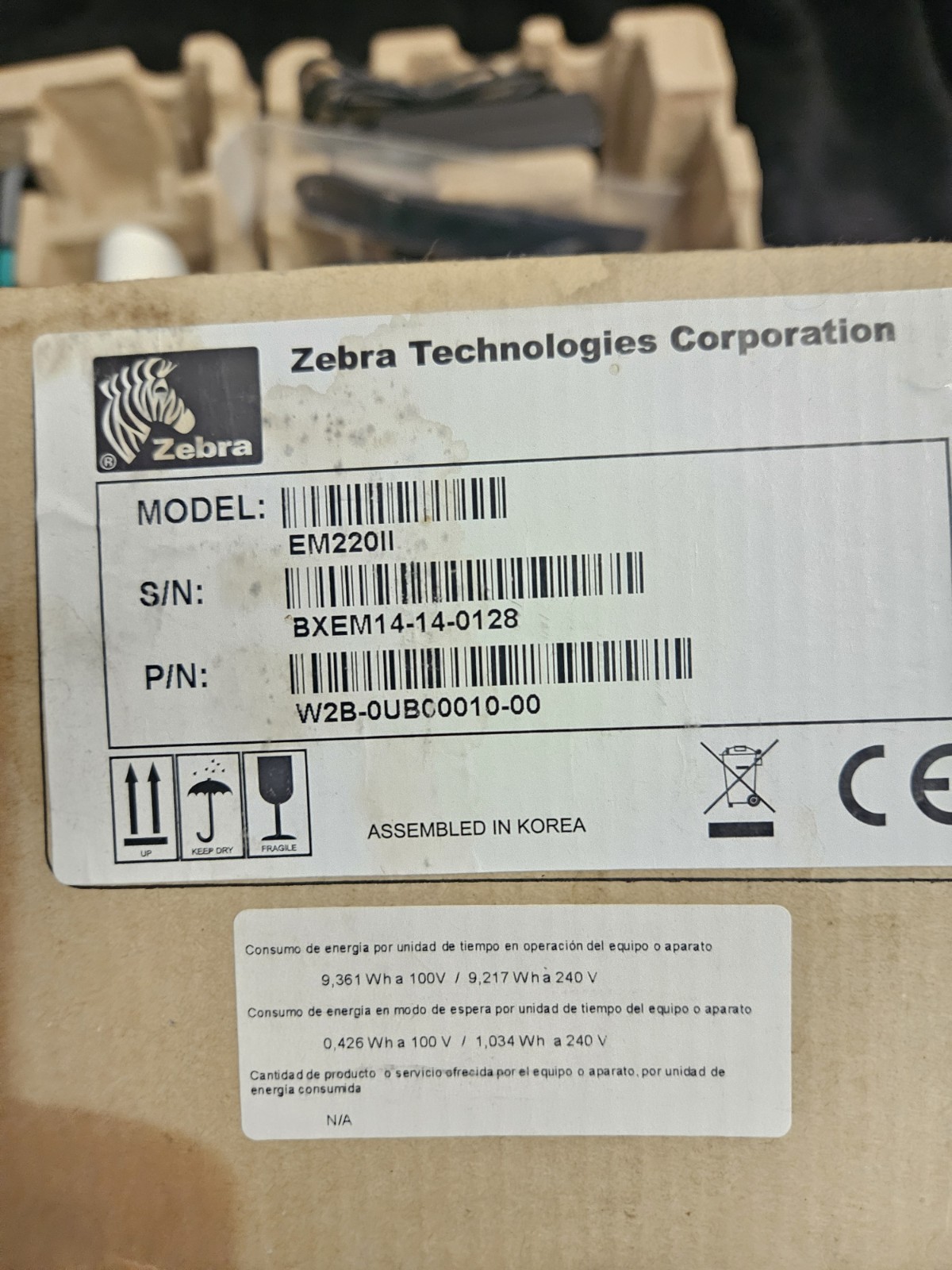 Zebra EM220II Bluetooth Mobile Thermal Receipt Printer Complete Kit Open Box