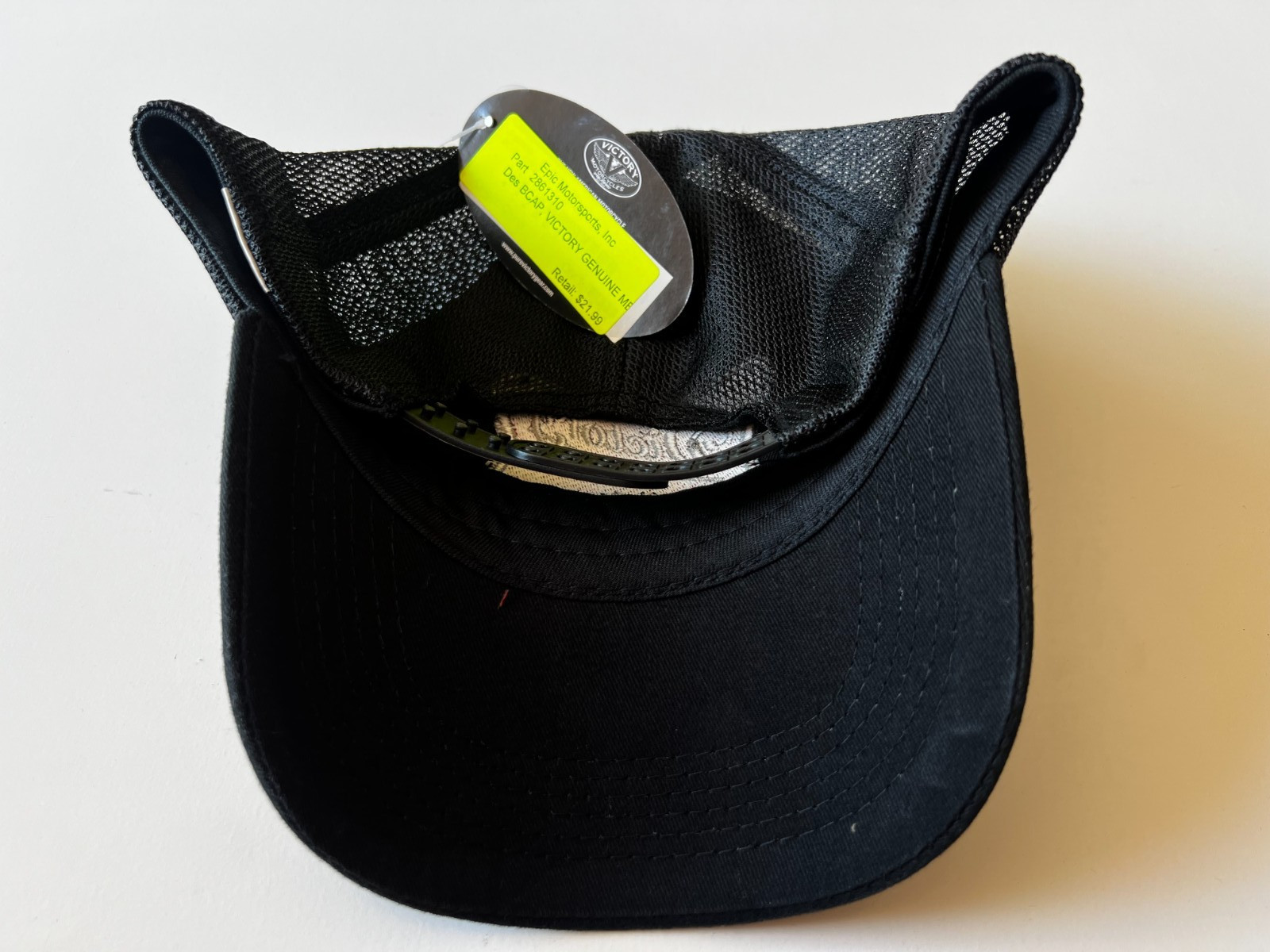 Victory Motorcycles Black Mesh Snapback Hat Cap Patch Logo Genuine OEM NEW