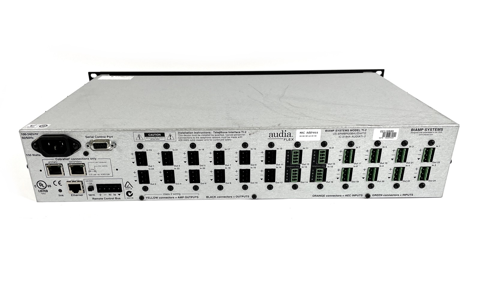 Biamp AudiaFlex TI-2 Digital Audio Processor; 6x OP-2e/ 2x TI-2/ 4x IP-2
