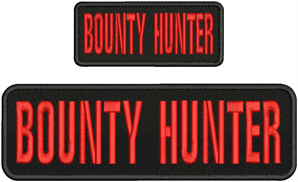 Collectible Embroidery Patch B H 3x10 & 2x5'' With Hook  Red on Black