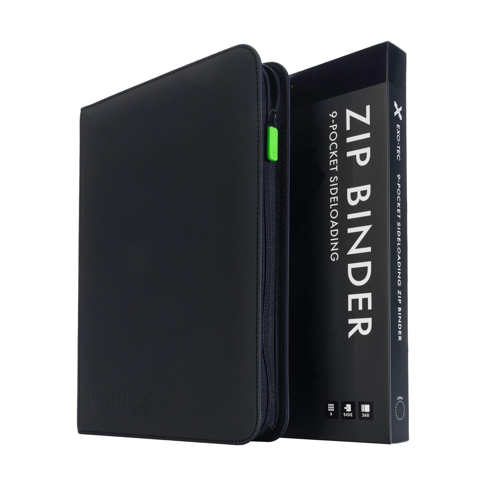 Vault X 9 Pocket Trading Card Zip Binder, 360 Cards, Premium Exo-Tec Album Mater