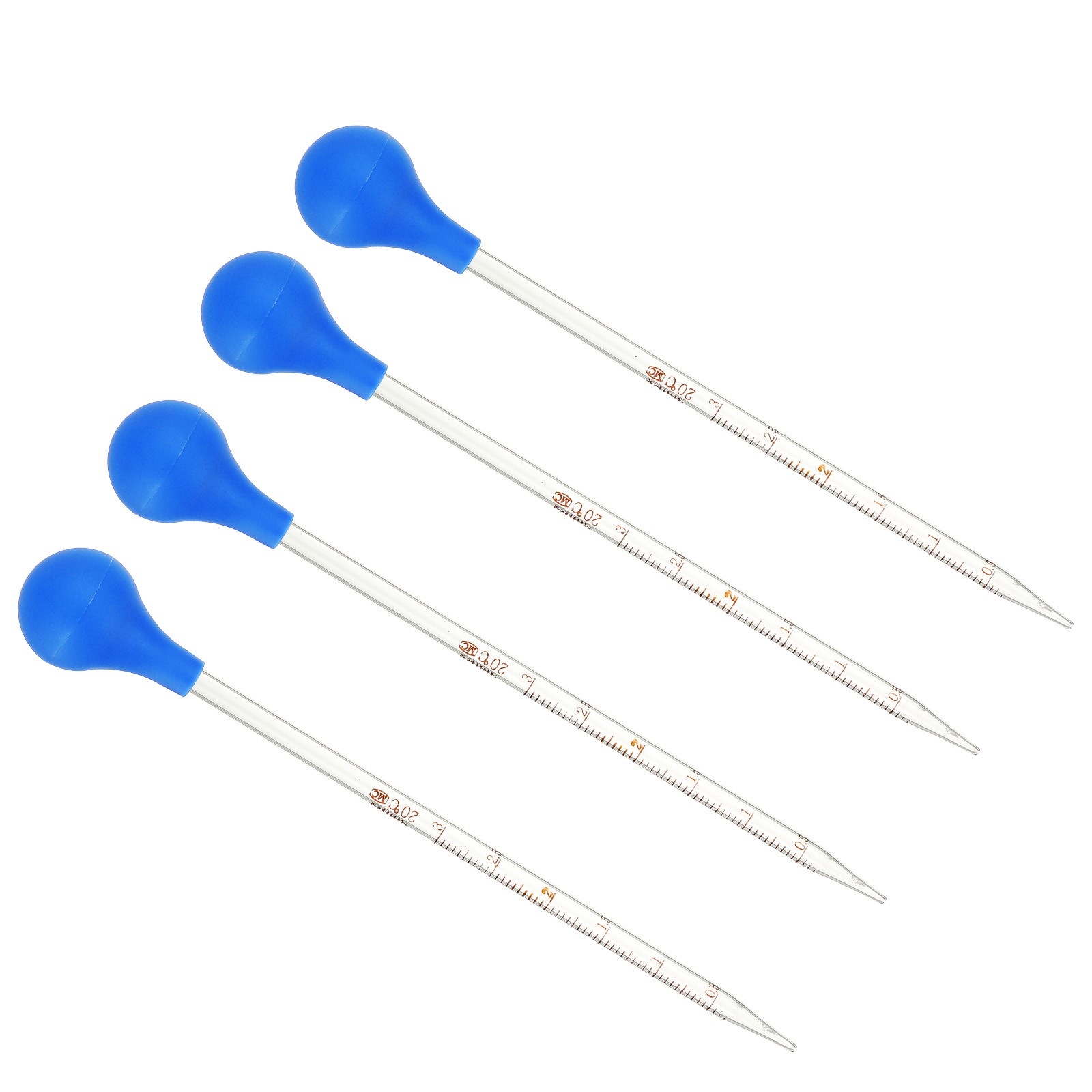 Graduated Dropper Pipettes Kit, 4pcs 3ml Pipette with Rubber Cap, Clear