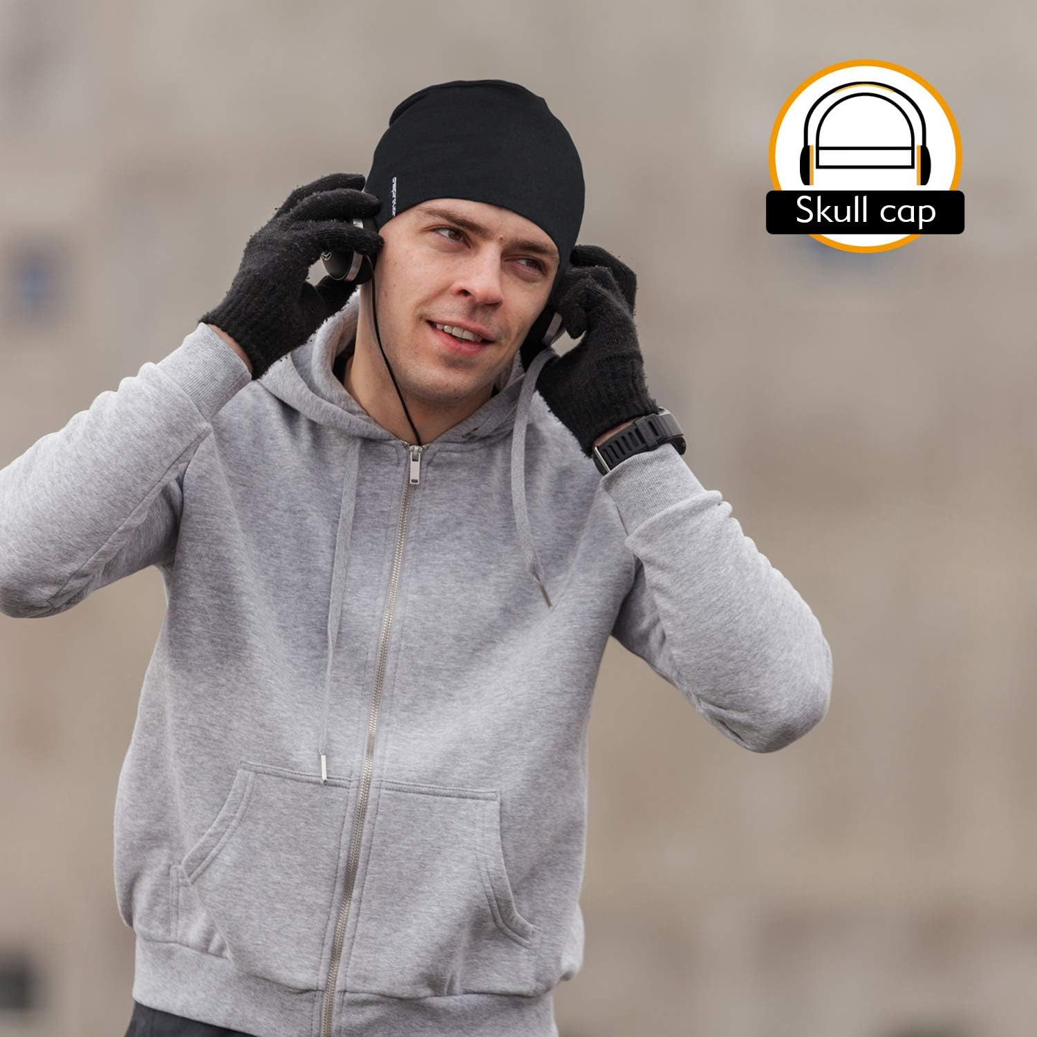9" Multifunctional Lightweight Beanies Hats Snug Fitting, Running Skull Cap Helm