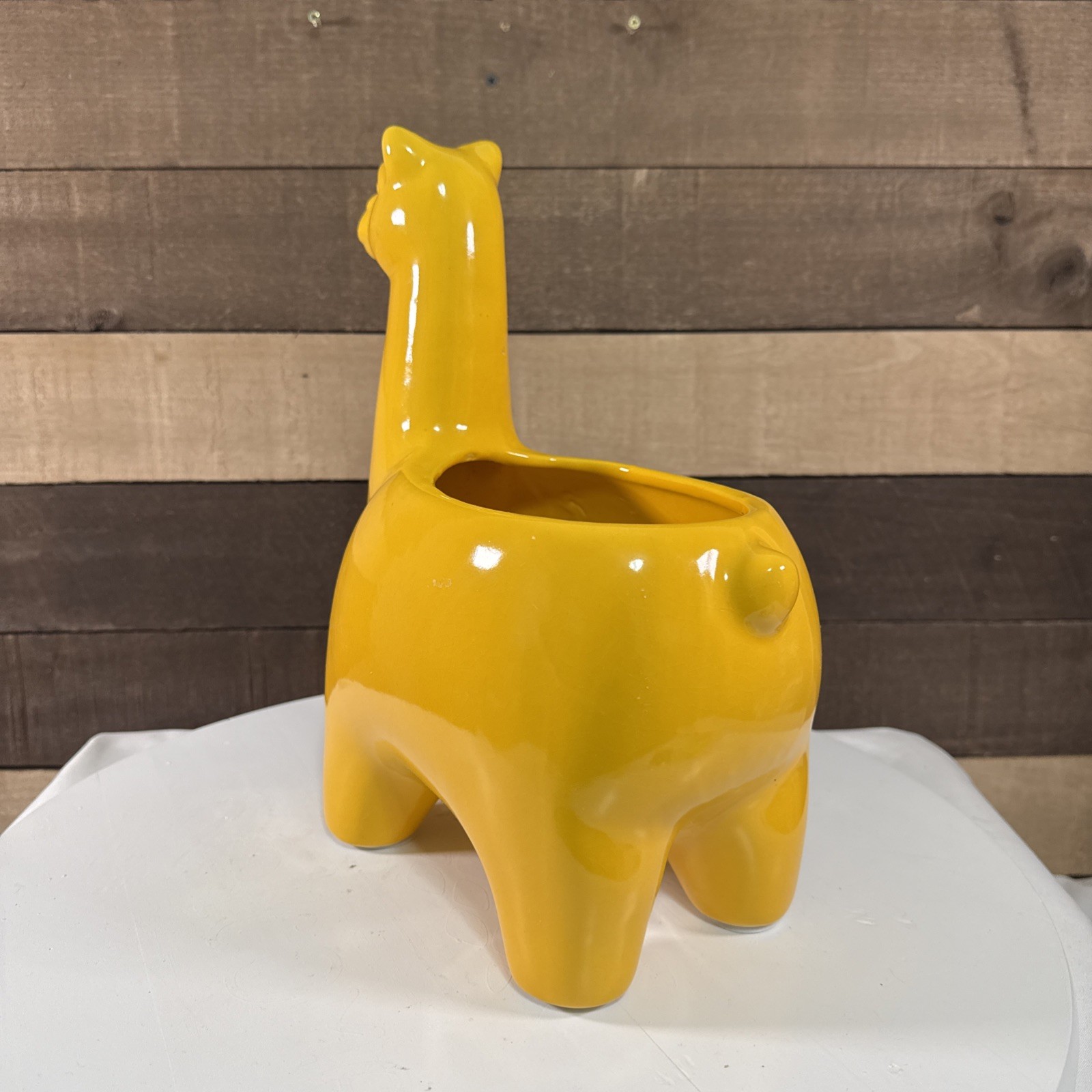 Beautiful Large Yellow Alpaca Planter