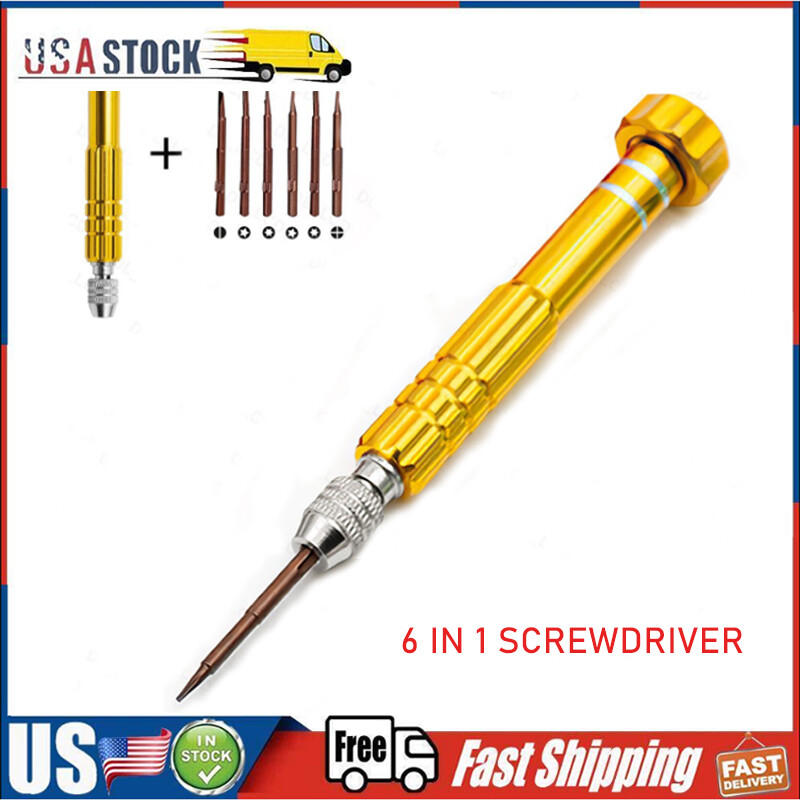 6 in 1 Screwdriver Micro Screw Cellphone Repair Set For Watch iPhone Tool Yellow