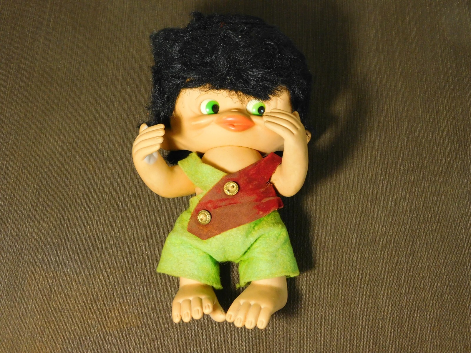 VINTAGE TOY 8" HIGH  1965 UNICA BELGIUM MONKEY BOY TROLL DOLL