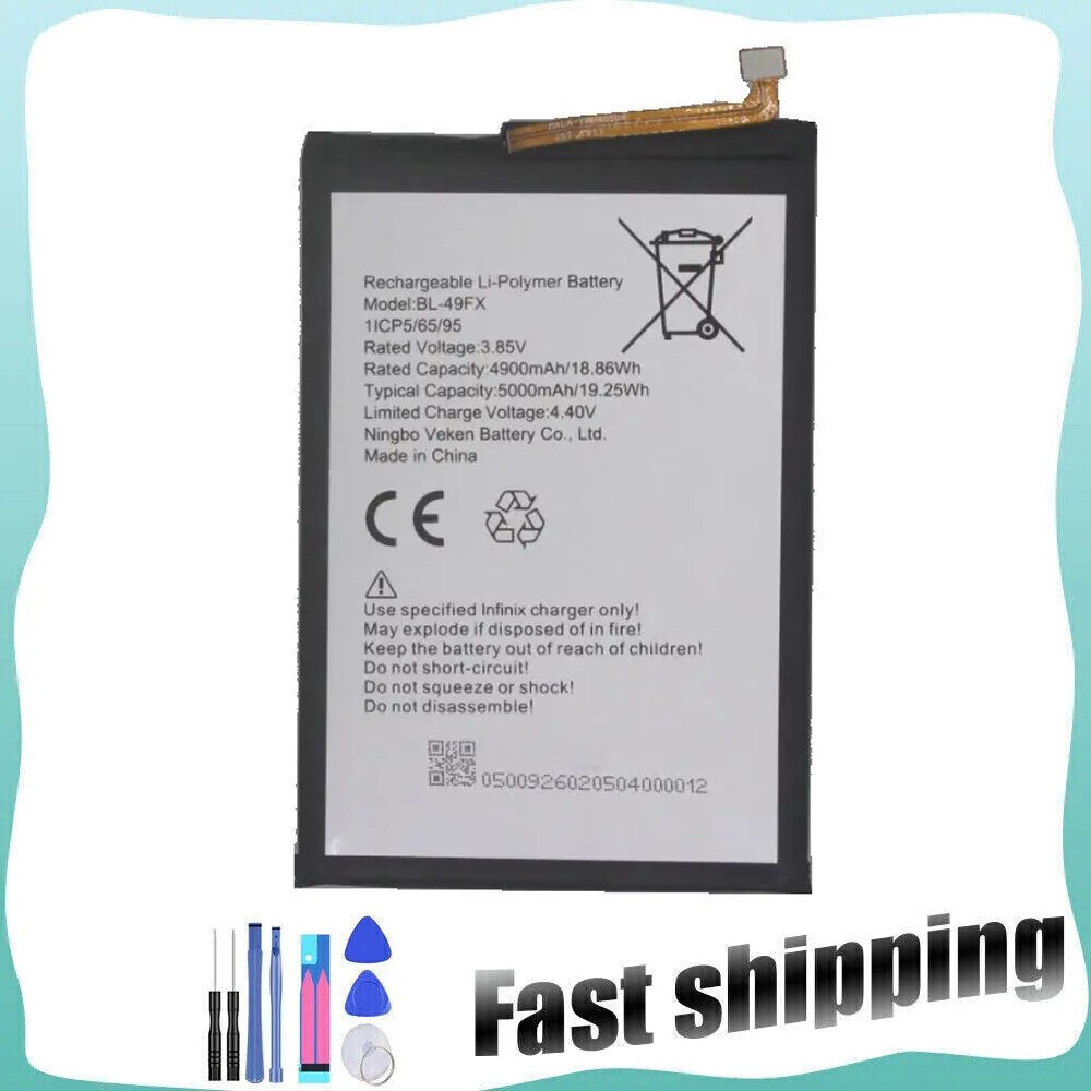 For Infinix Smart 6 / X6511 / X6511B Battery Replacement BL-49FX 5000mAh