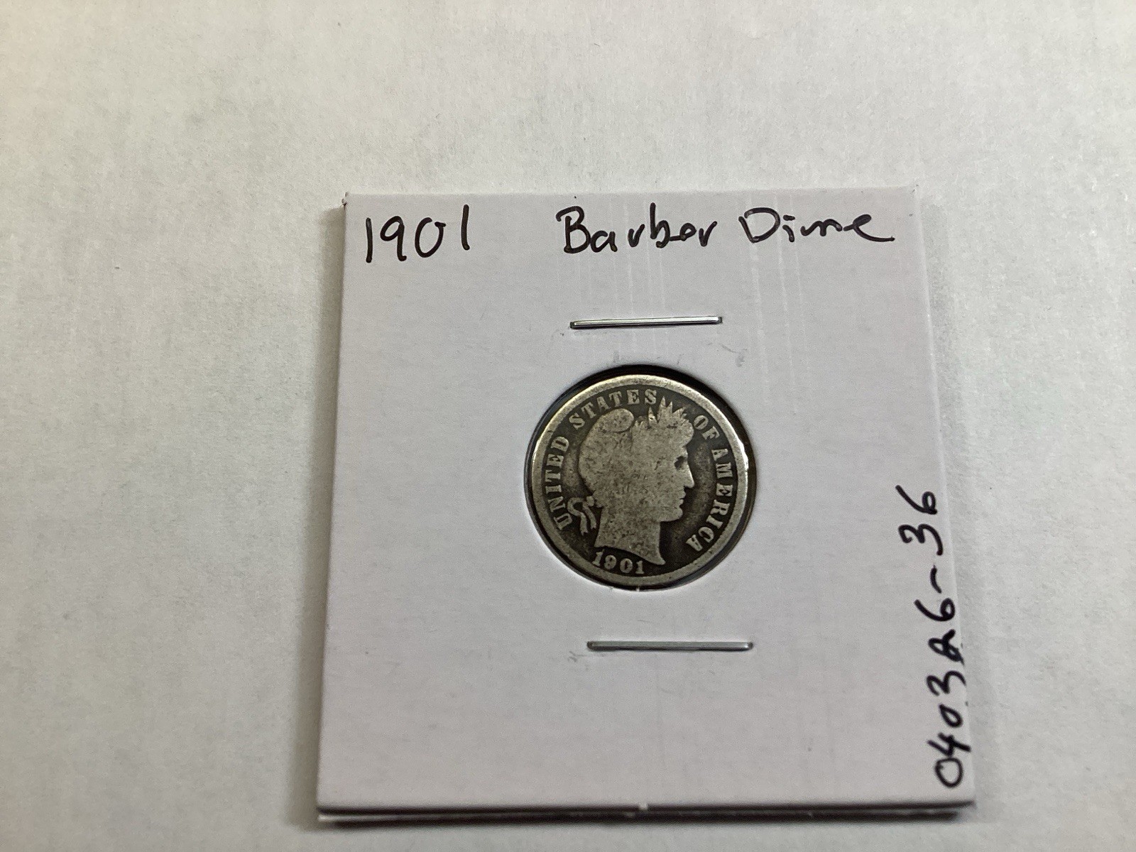 1901 Barber Silver Dime from Philadelphia Mint 040326 36a