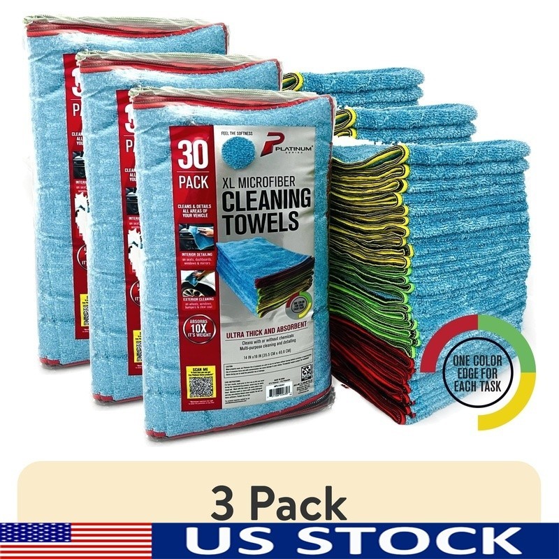 Extra Large Microfiber Towels 30 Pack Multi-Purpose Cleaning Cloths Lint Free US