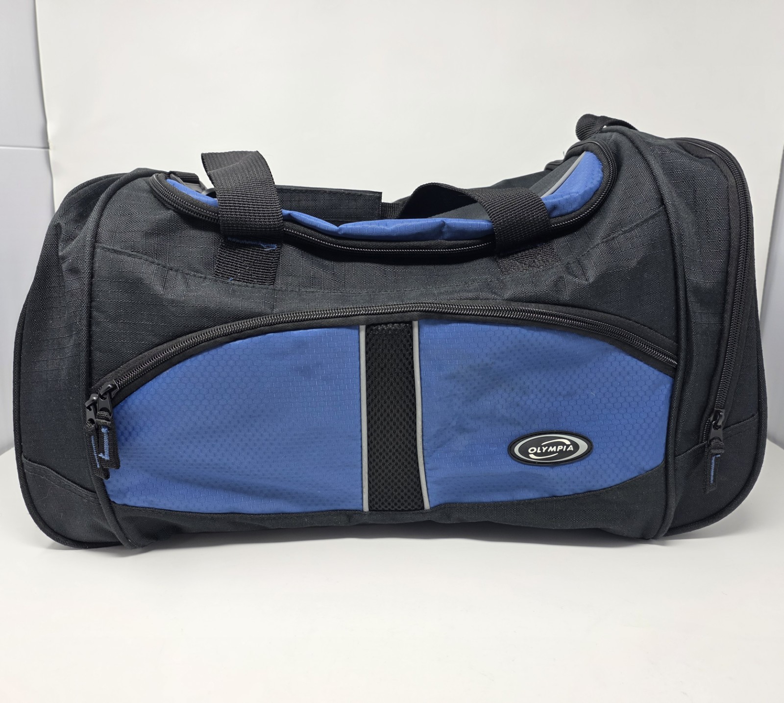 Olympia Blue Black Duffle Bag Gym Travel Carry On Overnight Sports