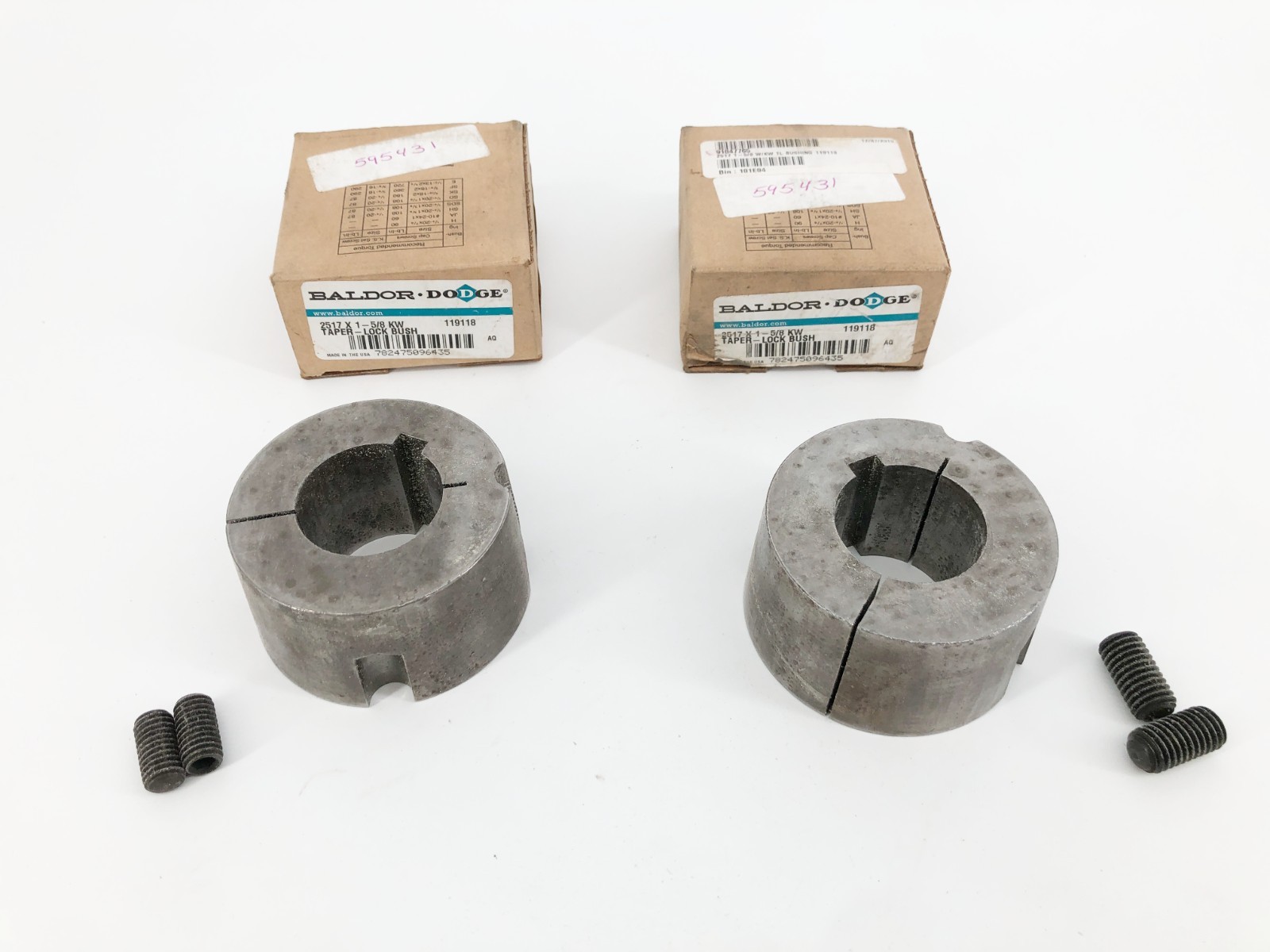Lot of 2 New Baldor Dodge 2517 X 1-5/8 KW Taper Lock Bushings
