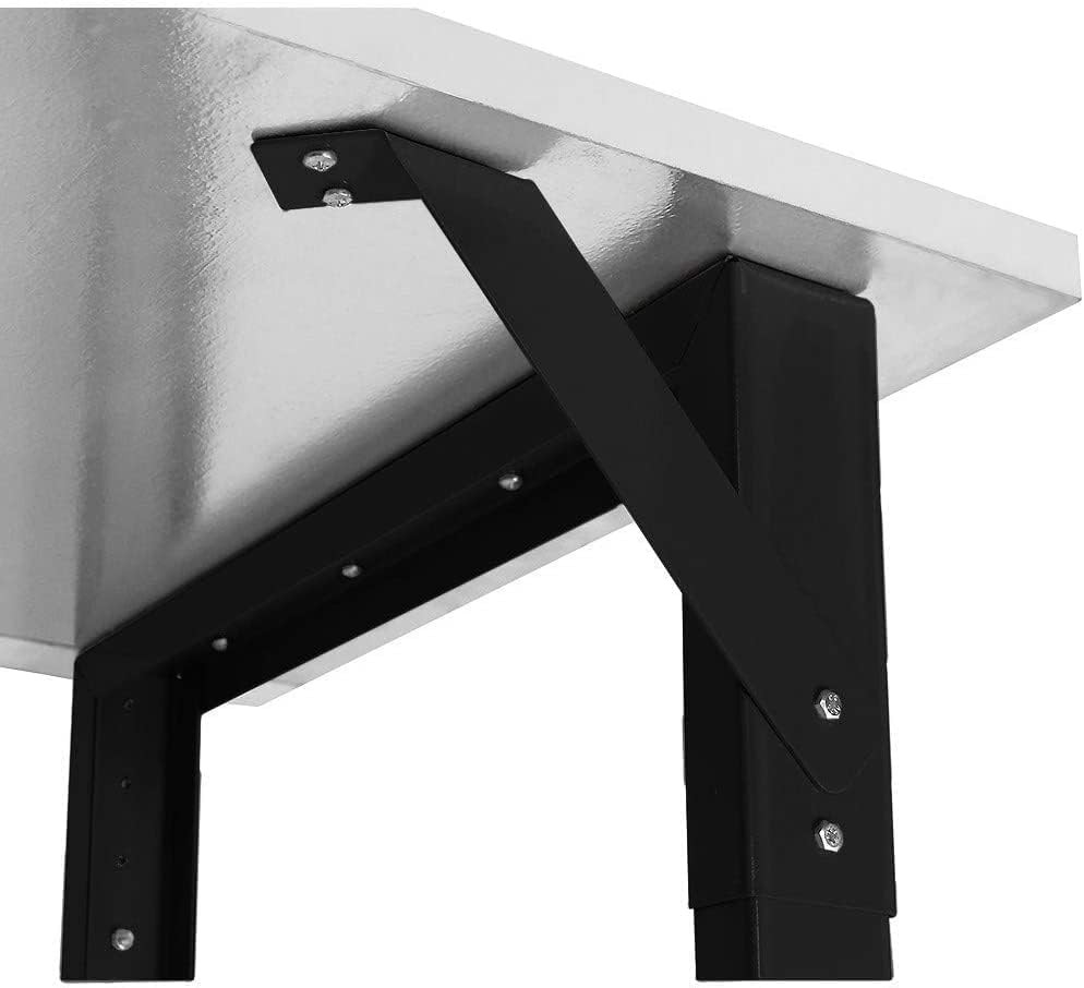 Garage Workbench Table Frame with Casters - 26" Depth - 56" Back Support Bar - B