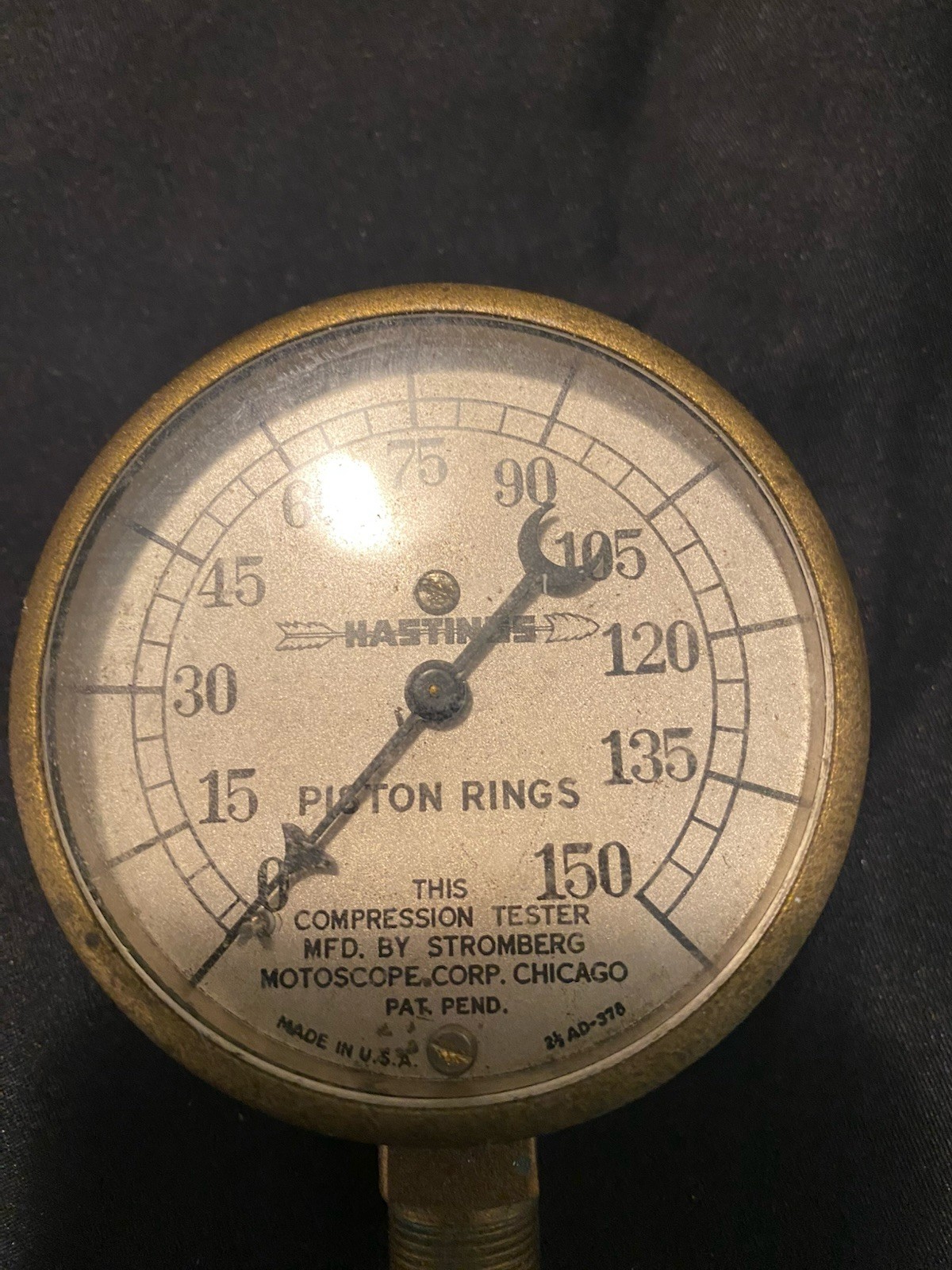 Antique Hastings Piston Rings Gauge 3"steampunk Industrial Brass